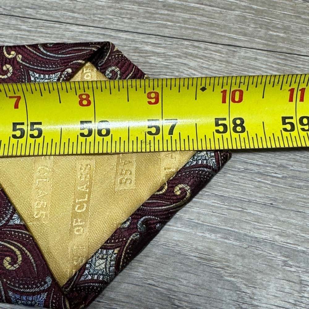 Robert Talbott Nordstrom Handmade Luxury 100% Silk Neck Tie Paisley Burgandy USA - Picture 7 of 10
